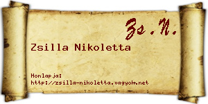 Zsilla Nikoletta névjegykártya